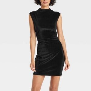 A New Day Women’s Black Velvet Sleeveless Mini Dress Size XL NWT